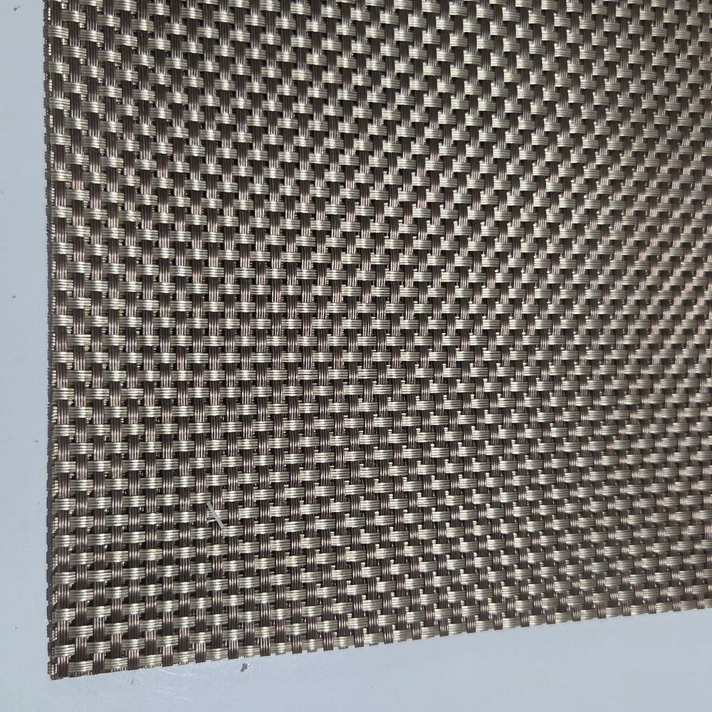Dan River Set of 4 Rectangular Placemats Bronze Color PVC Woven Table Mats 12x18